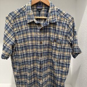 Patagonia Shirt Mens Large Multicolor A/C AC Plaid Organic Camping Gorpcore Surf